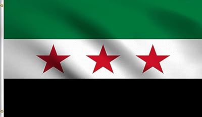 Drapeau dmsi de la république arabe syrienne de 3x5 pieds 100 %