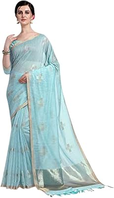 Sari en lin khadi instah pour femme avec chemisier non cousu de 085
