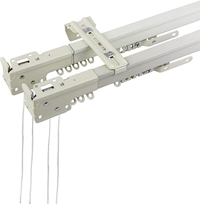 Tringle à rideau double dynamique réglable avec fil blanc, super durable, tringle à