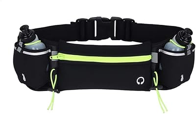 Ceinture de course améliorée avec bouteille d'eau, sac banane de course avec bretelles