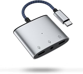 Adaptateur usb c vers prise casque 3,5 mm et port usb c