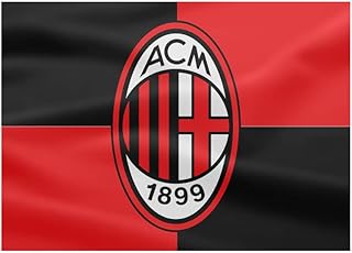 Logo et graphique ac milan, 100 x 140 cm, rouge/noir, polyester, taille unique