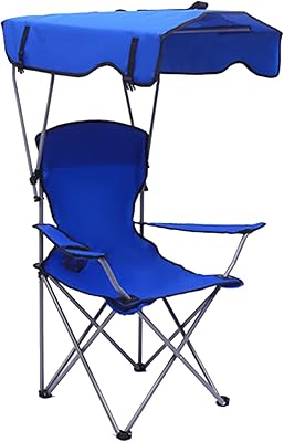 Chaise de camping pliante avec accoudoirs, chaise de plage extérieure avec parasol, parfaite