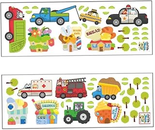 Autocollant mural amovible de conception de voiture de dessin animé pour la décoration