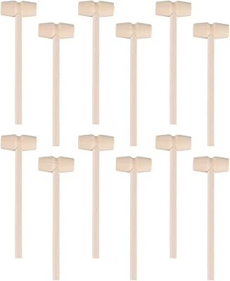 Nobesti 12 pièces mini maillets en bois, maillets en chocolat cassables en forme