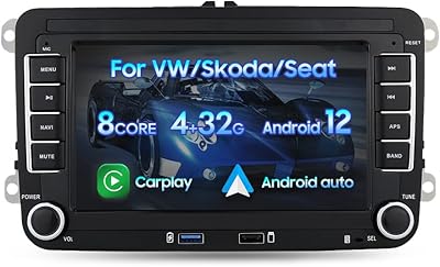 Android 12 7" radio stéréo de voiture sans fil pour volkswagen