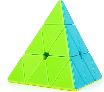 Cube magique, pyramide speed ​​​​cube, cube magique 3x3x3 sans autocollants triangle de cristal