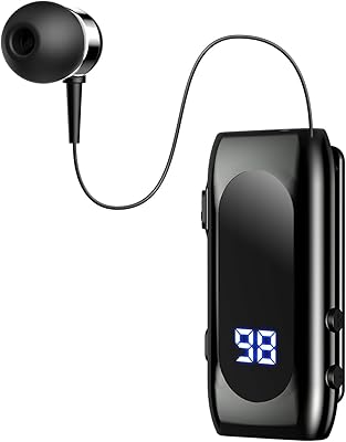 Écouteurs bluetooth rétractables, casque sans fil bluetooth, affichage de la batterie, chargeur rapide