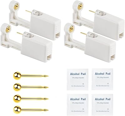 Kits de perçage d'oreille automatique - 4 pistolets de perçage d'oreille jetables, kit de perçage d'oreille avec clous à bille en argent, noir et or de 3 mm, kit de sécurité pour perçage d'oreille (or). Découvrez Diaytar, la marketplace sénégalaise qui révolutionne vos achats en ligne