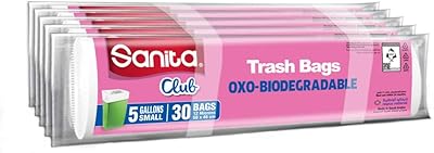 Rouleau de sacs poubelles biodégradables sanita club - 150 pièces, 5 gallons