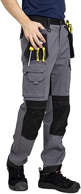 Pantalon cargo de travail hip idea pour hommes avec genouillères et pantalon
