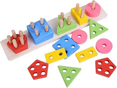 Jouets éducatifs en bois giggles brain, blocs en bois colorés qui peuvent être