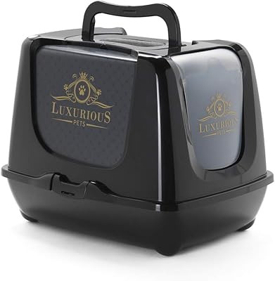 Bac à litière moderne pour chat - noir, xl