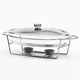 Ensemble de plateaux buffet ovales de 3 l avec bol en verre, couvercle