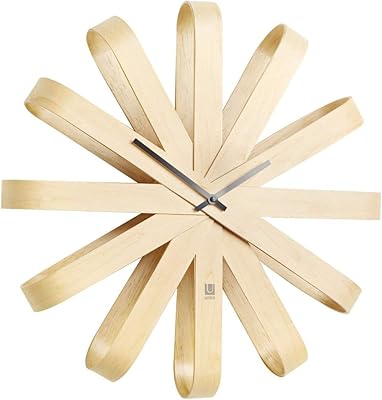 Horloge murale umbra natural ribbonwood bois de hêtre 514 cm