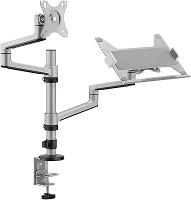 Bras d'écran navodesk modèle l avec plateau pour ordinateur portable - support double