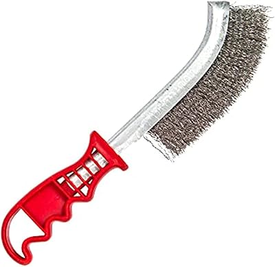Brosse à main en fil d'acier avec revêtement en pyro avec manche
