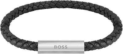 Bracelet homme en cuir noir et acier inoxydable - 1580152, grand, cuir. Consommez mieux avec Diaytar, votre marketplace discount