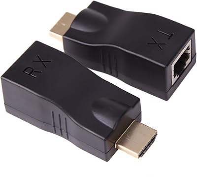 2 pièces répéteur hdmi câble d'extension réseau hdmi vers rj45 sur cat-5e