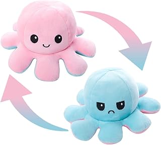 Poupée en peluche poulpe réversible ecv, jouet en peluche poulpe mignon pour enfants