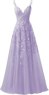 Robe de bal élégante en tulle longue col en v robe formelle