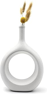 Vase à fleurs en céramique ofrank, vase ovale creux pour la décoration du
