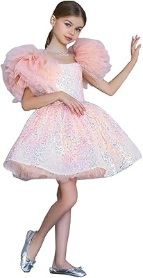 Robe de soirée à col carré au-dessus du genou et manches bouffantes