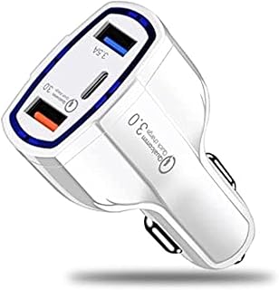 Adaptateur de chargeur de voiture rapide qc 3.0 3 ports 7a/35w chargeur de voiture ultra rapide - chargeur de voiture de type c - accessoires d'intérieur de voiture - adaptateur de prise de voiture noir avec lumière led compatible avec usb (blanc). De la mode à l'électronique, Diaytar Sénégal a tout ce qu'il vous faut