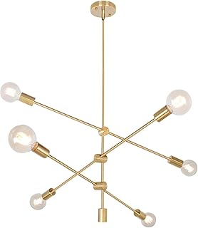 Lustre spoutnik du milieu du siècle besayler à 6 lumières, suspension moderne