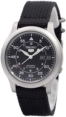 Montre automatique en acier inoxydable pour hommes snk809k2, design militaire seiko modèle 5