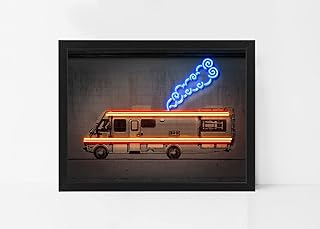 Affiche d'art néon breaking bad fan avec cadre 50 x 40 cm