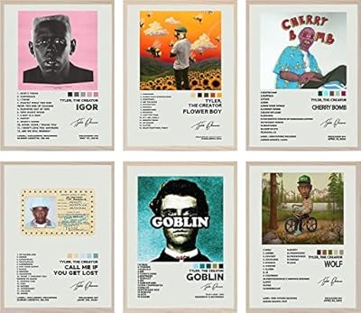 Jlrsn édition limitée "tyler the creator" 6 pièces ensemble d'affiches murales sur toile