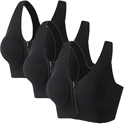 Soutien-gorge de sport avec fermeture éclair sur le devant et dos croisé