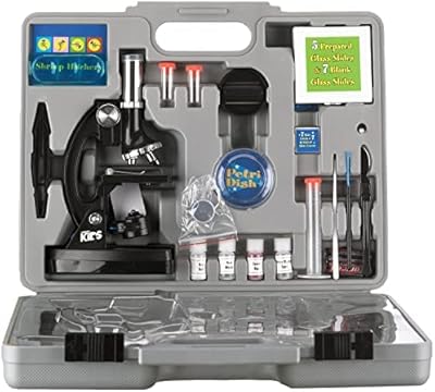 Ensemble de microscope pour enfants débutants 120x-1200x 52 pièces avec microscope à corps en métal, lames en plastique, lumière led et boîte de transport (m30-abs-kt51), noir. Trouvez tout ce dont vous avez besoin sur Diaytar Sénégal