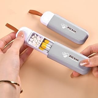 Pilulier quotidien portable, petite boîte à pilules avec 3 compartiments pour le stockage