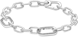 Bracelet chaîne à maillons pandora me en argent sterling pour breloques médaillon