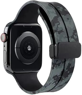 Bracelet de montre sport en silicone souple avec fermoir magnétique pour apple watch