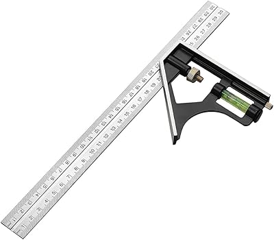 Règle d'angle carré multifonction réglable à 45/90 degrés en acier inoxydable durable