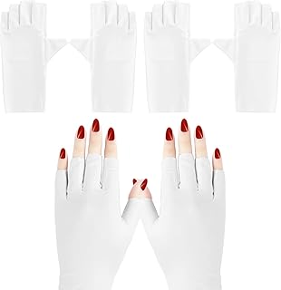 Unaone 2 paires de gants anti-uv pour manucure en gel, gants de protection contre la lumière pour lampe à ongles en gel, gants de protection contre la lumière uv sans doigts pour protéger les mains de la lampe uv, blanc. Diaytar : Votre shopping, nos meilleurs prix