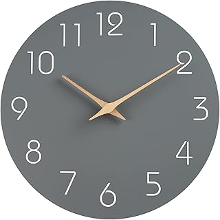 Horloge murale horloges murales silencieuses sans tic-tac fonctionnant à piles en bois
