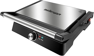 Mellerware inalsa panini grill sandwich maker 2200watt - mwpg 01 avec contrôle du
