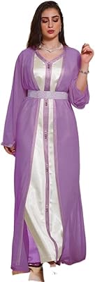 Robe abaya musulmane pour femmes robe arabe islamique de dubaï manches
