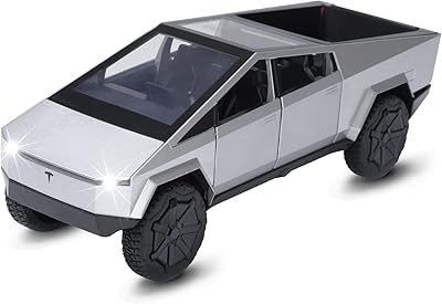 Camions jouets pour garçons camionnette argentée cybertruck modèle 1:32 voiture jouet en métal