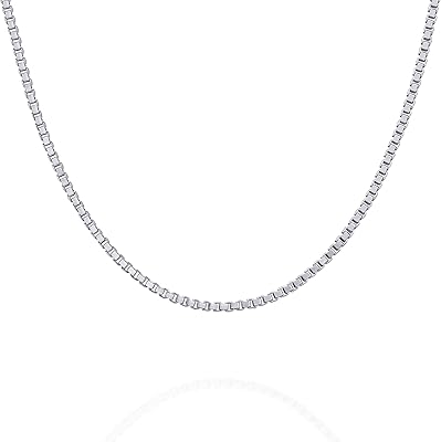 Collier italien en argent sterling 925 plaqué or 22 carats avec diamants carrés