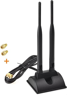 Antenne wifi double fréquence en huit bois, connecteur mâle rp-sma 2,4 ghz 5