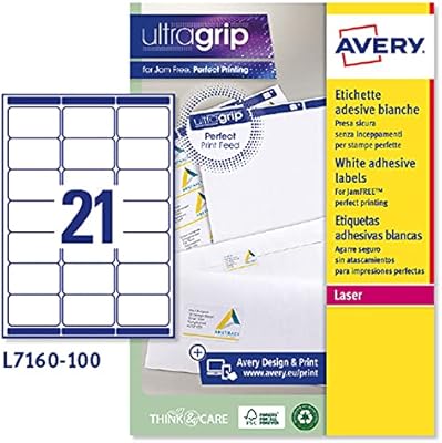Étiquettes d'adresse autocollantes avery (étiquettes de codes-barres amazon fba) imprimantes laser 21 étiquettes