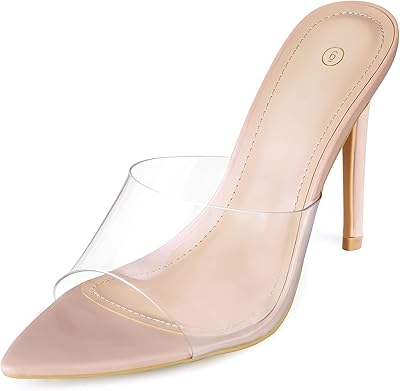 Chaussures à talons hauts à bout pointu et sangle transparente mysoft pour femmes