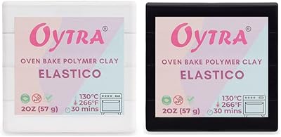 Pâte polymère oitra blanche et noire, série elastico 57g / 59g, pâte à