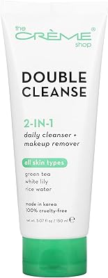 The cream shop nettoyant double visage 2 en 1, démaquillant, thé vert, lys