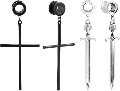 2 paires de boucles d'oreilles à tige lademayh en forme de croix